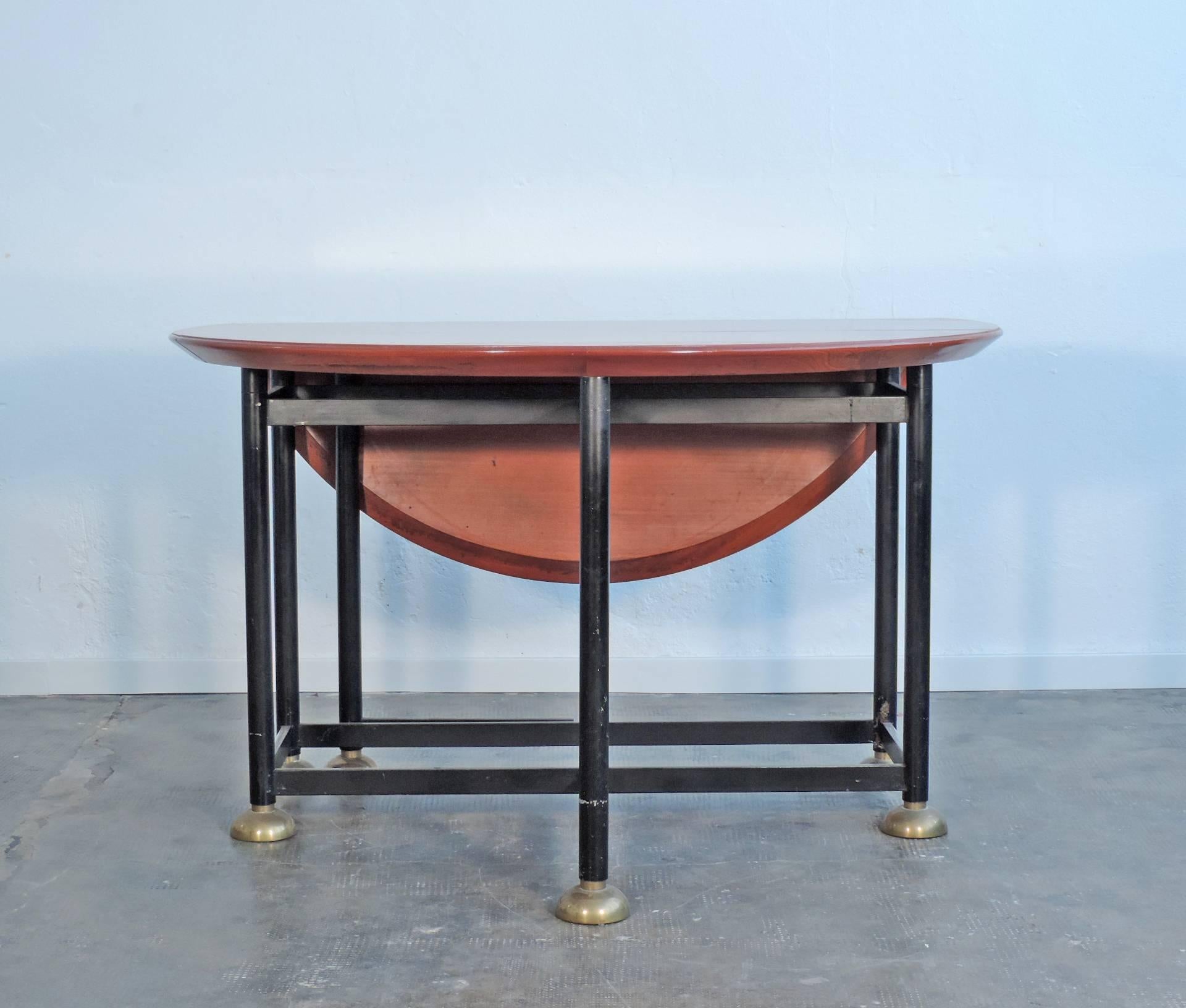 Mid-Century Modern Table de salle à manger pliante italienne architecturale du XXe siècle en vente