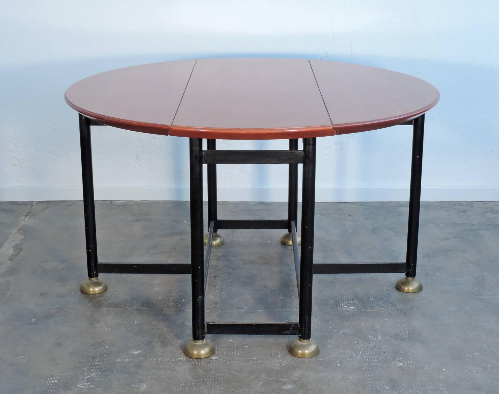 Métal Table de salle à manger pliante italienne architecturale du XXe siècle en vente