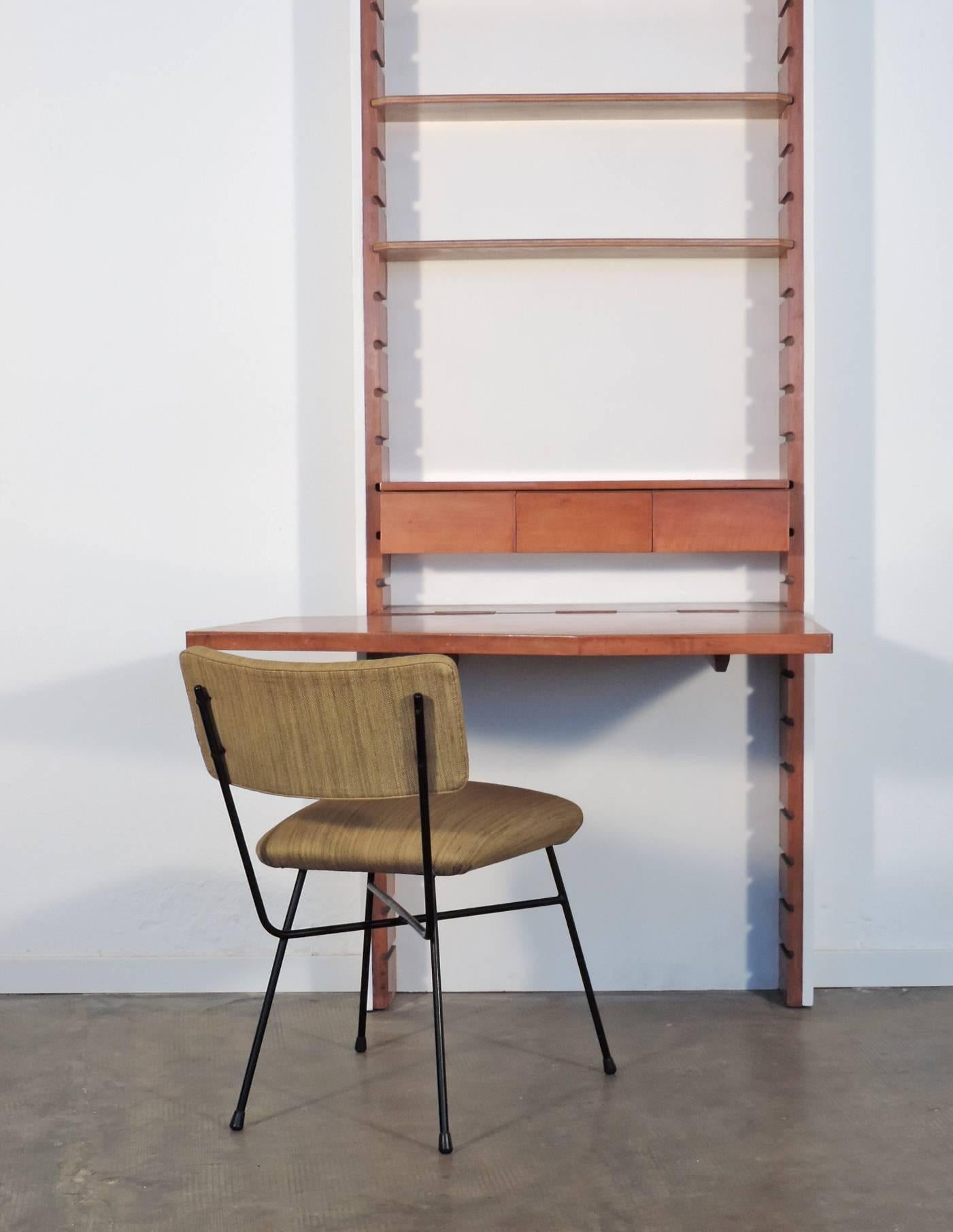 BBPR Unique Encased Library with Foldable Desk In Excellent Condition In Milan, IT