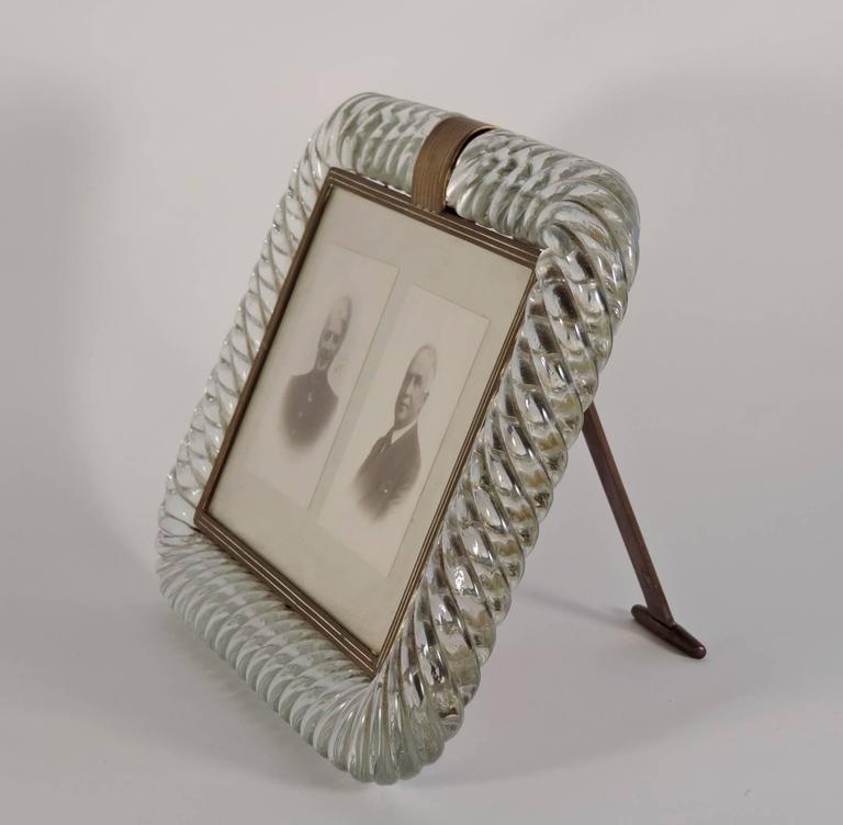 Large Venini Torciglione Glass Photo Frame at 1stDibs