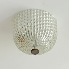 Set of Three Venini “Diamante” Murano Glass Ceiling Lamps, Italy, 1940s