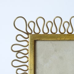 Italian Brass Picture Frame with Looped Border, Attributed to Gio Ponti, 1950s