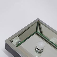 Fontana Arte Rectangular Mirrored Glass Ceiling Lamp, Italy, 1930s