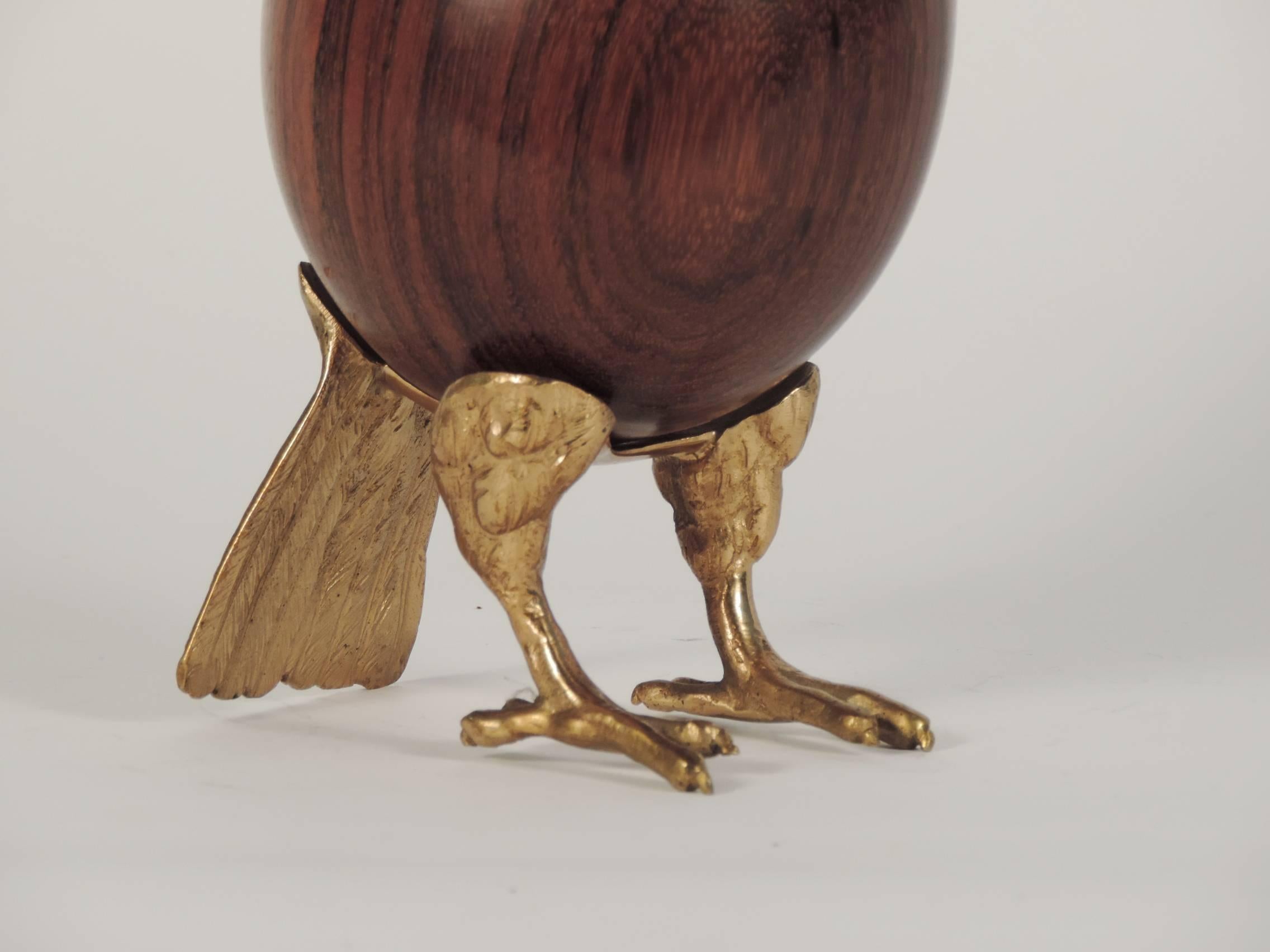 Exceptional Gabriella Crespi 'Parrot' box.
Wood and brass.
Signed Gabriella Crespi.