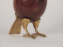 Gabriella Crespi Wood and Brass Parrot Box, Italy 1970s