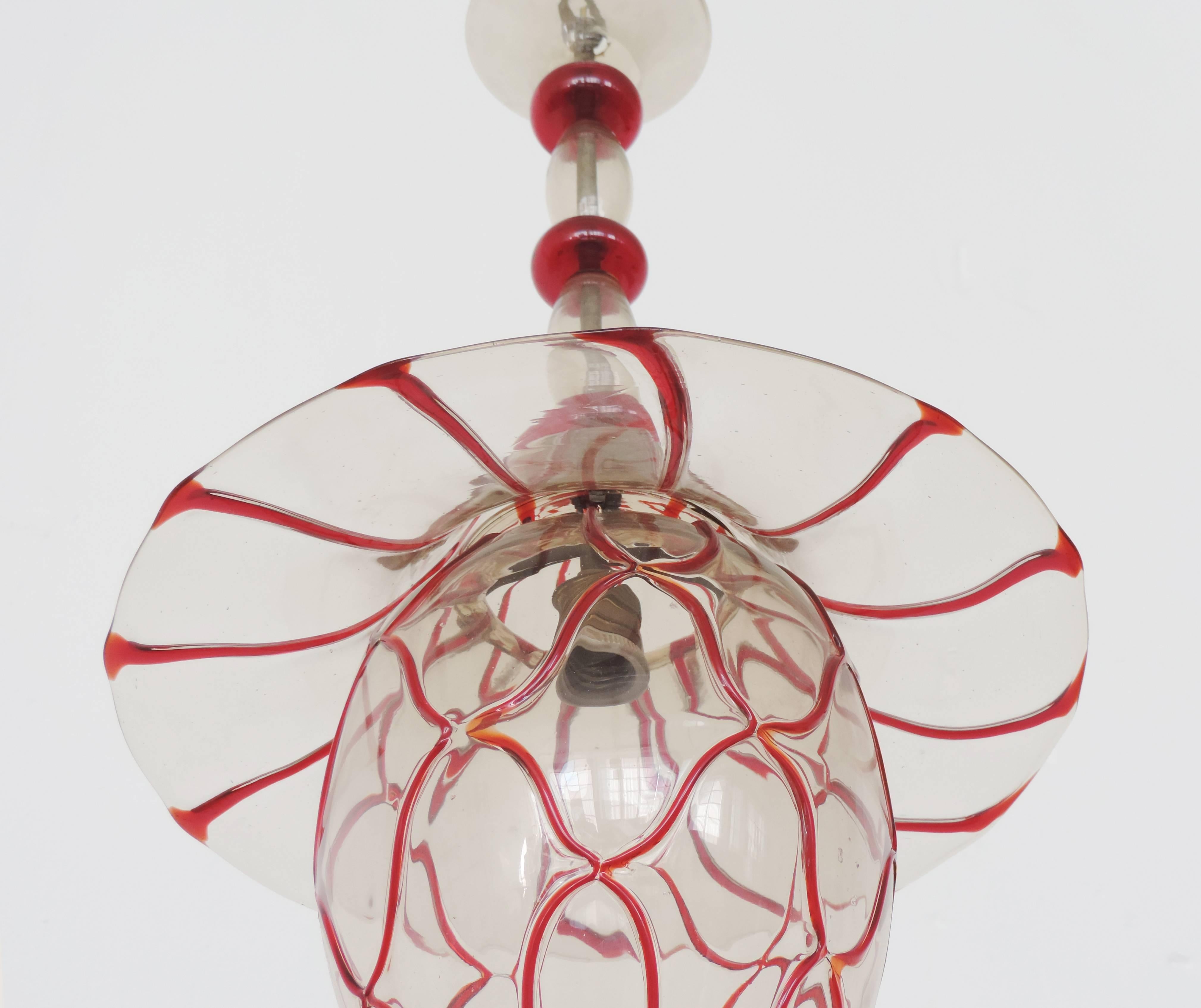 Italian Beautiful Vittorio Zecchin Murano Glass Ceiling Lamp