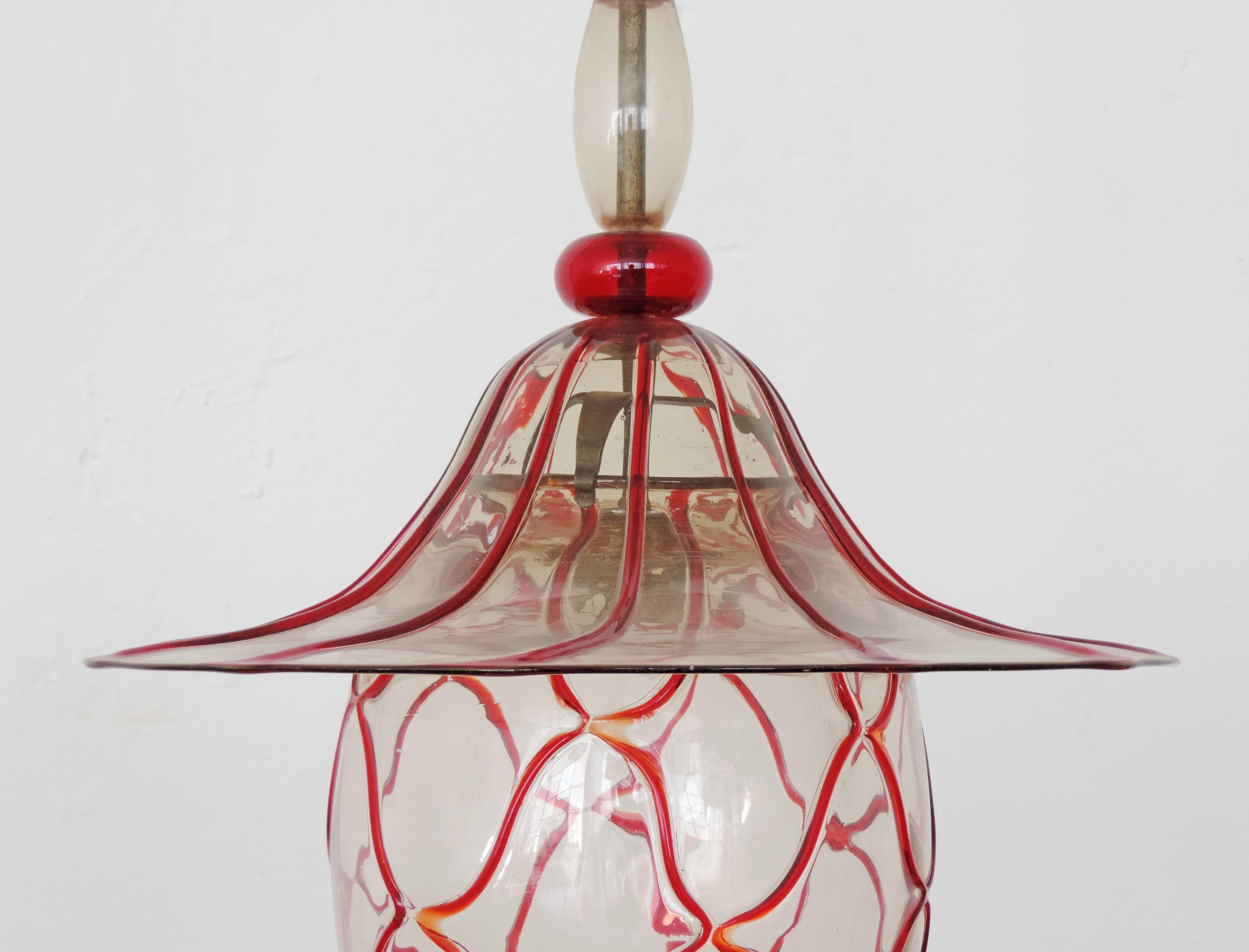 Beautiful Vittorio Zecchin Murano Glass Ceiling Lamp In Excellent Condition In Milan, IT
