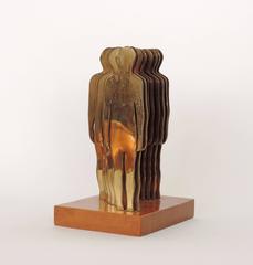 Mario Ceroli Brass Table Sculpture, Italy  1970s