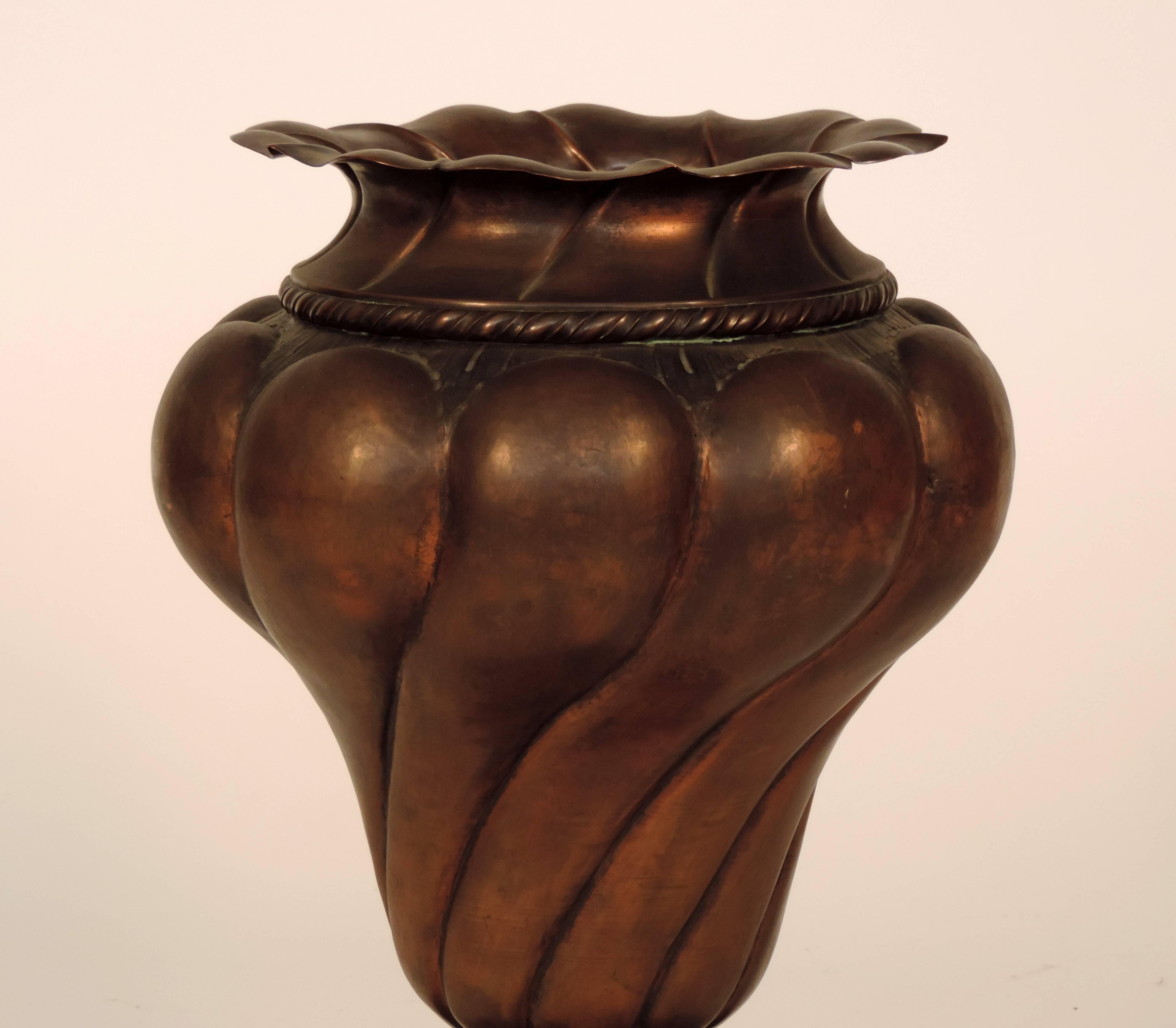 Art Deco Monumental Italian 1920s copper vase
