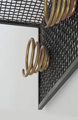 Italian Metal WIre and Brass 1950s Wall Coat Hanger