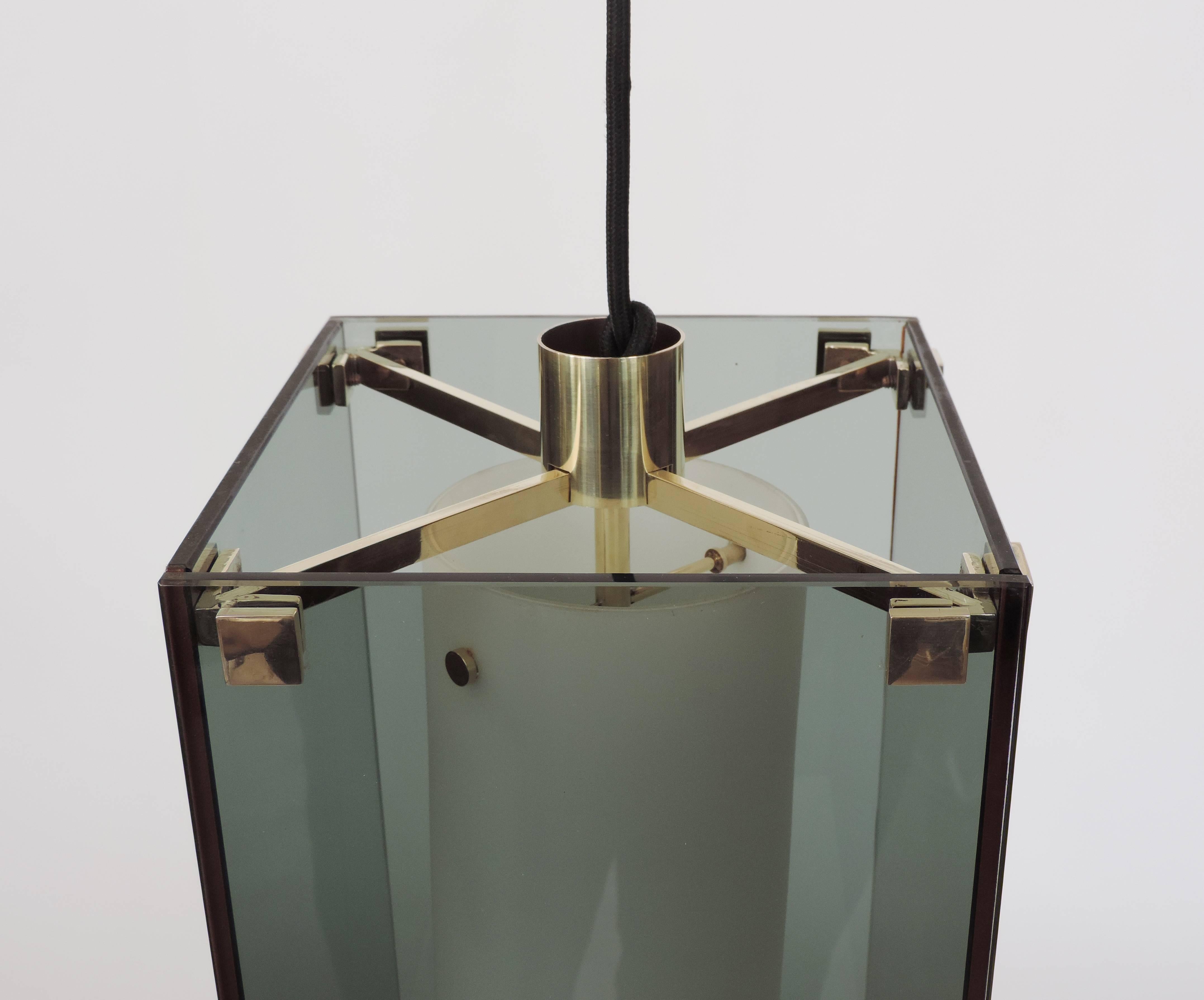 Brass Splendid Max Ingrand Set of Three Mod. 2211 Ceiling Lamps for Fontana Arte