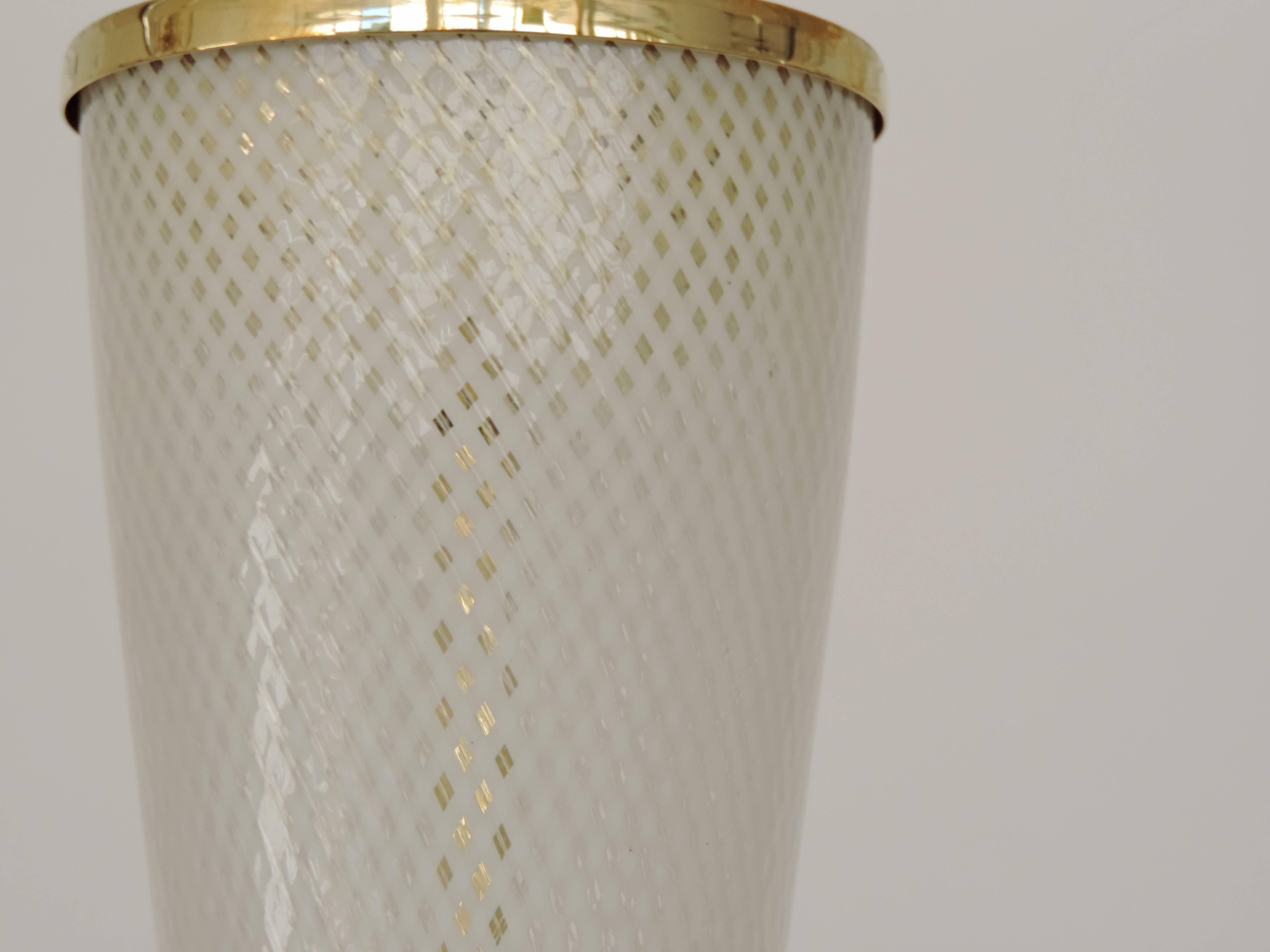 Art Deco Carlo Scarpa Filigrana Glass Ceiling Light Mod. 5417 for Venini & Co.