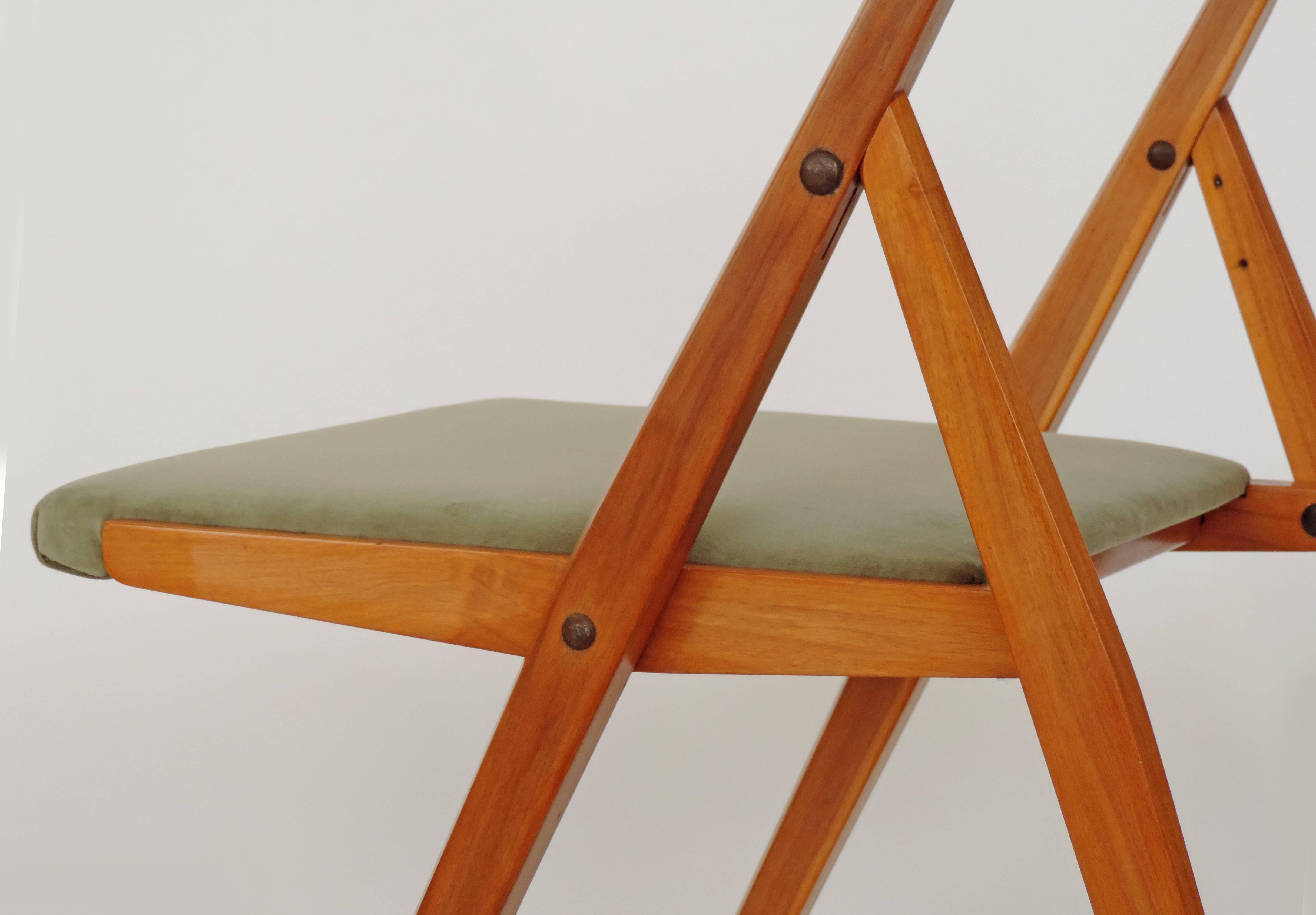 Mid-Century Modern Gio Ponti Folding Chair for F. Reguitti