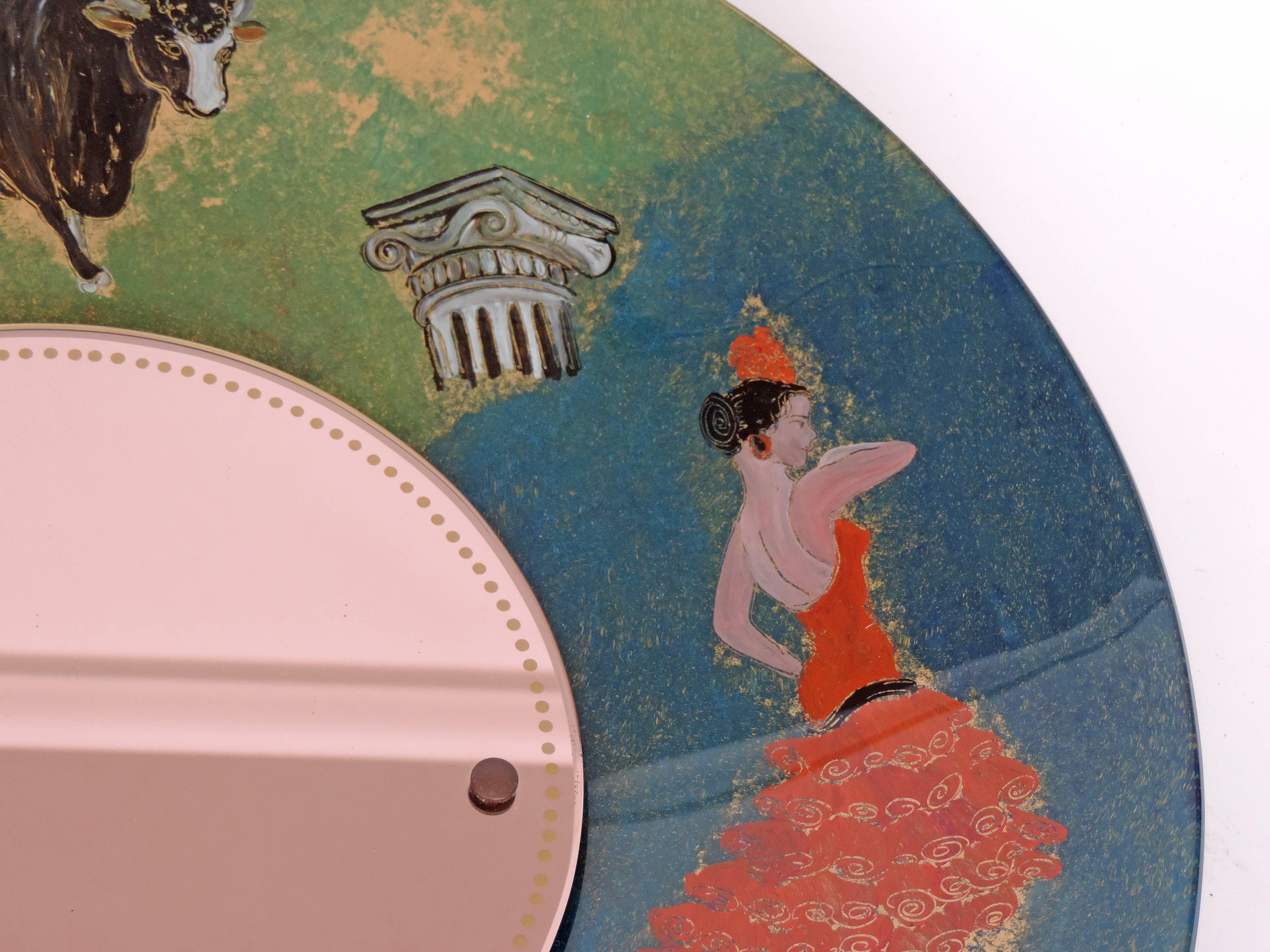 Mid-Century Modern Splendid 'Spanish Corrida' Concave Wall Mirror For Sale