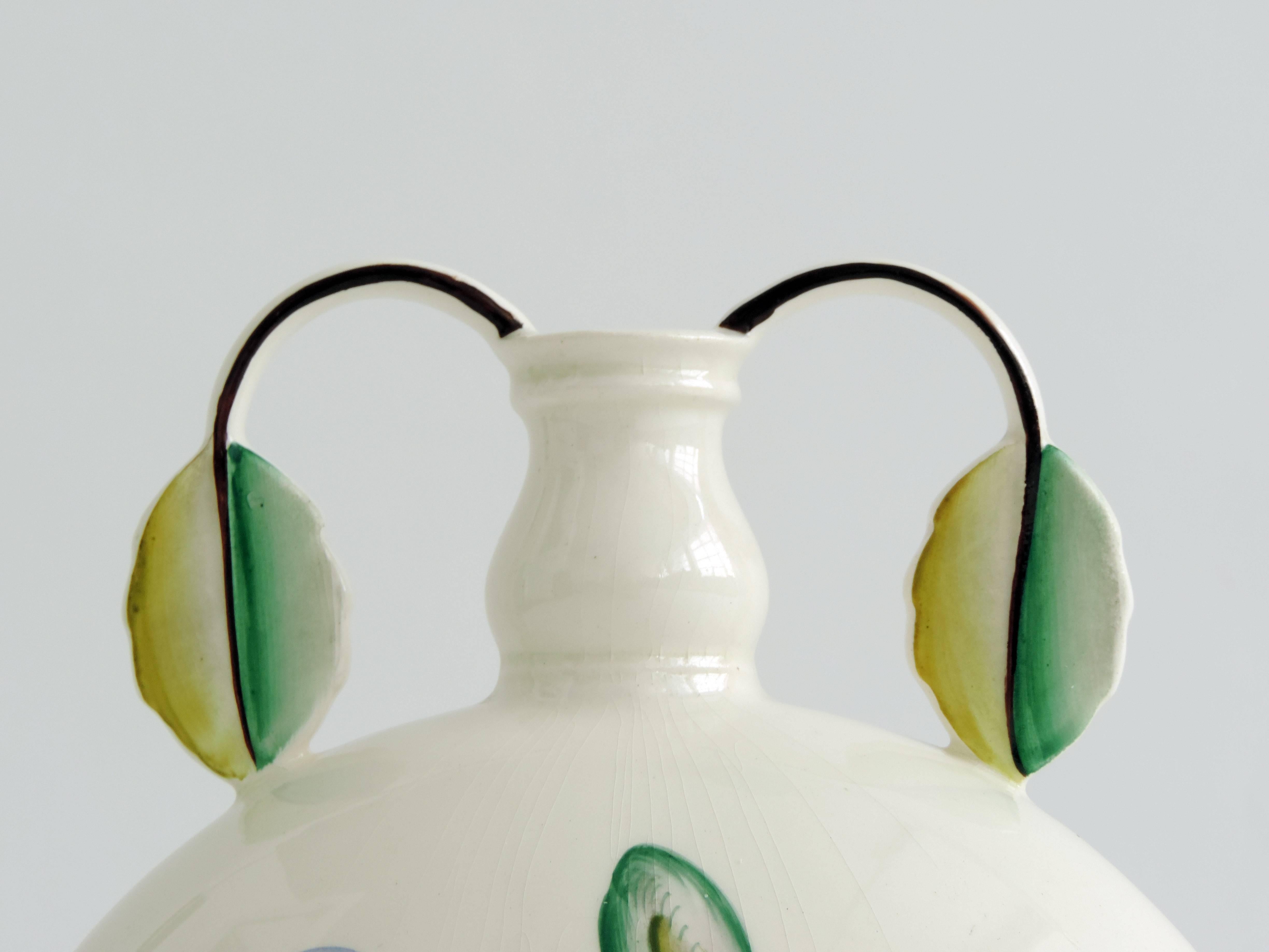 Mid-Century Modern Art Deco Guido Andlovitz Ceramic Vase for S.C.I Laveno, Italy, 1940s For Sale
