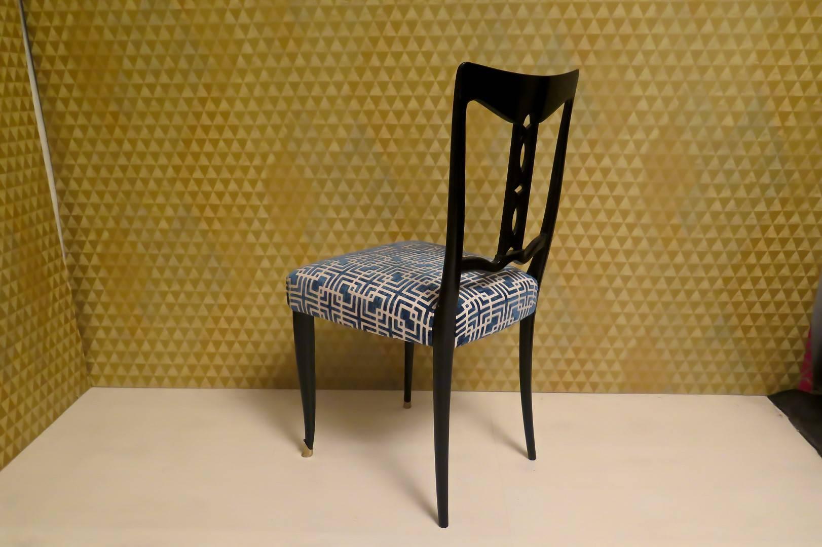 Lacquered Eight Chairs in the style of Ico Parisi, possibly made by Dassi, circa 1955
