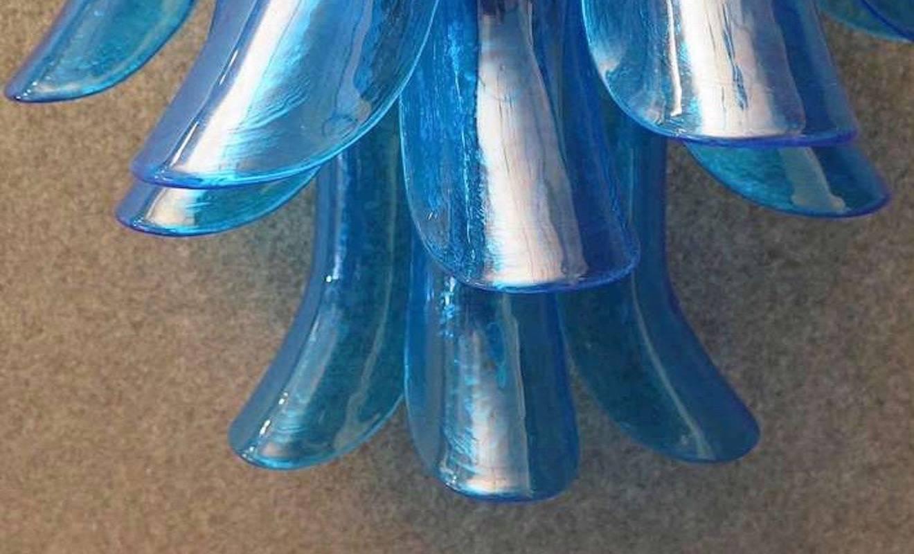 Mazzega Murano Blue Art Glass Midcentury Wall Lights Sconces, 1970 For Sale 1