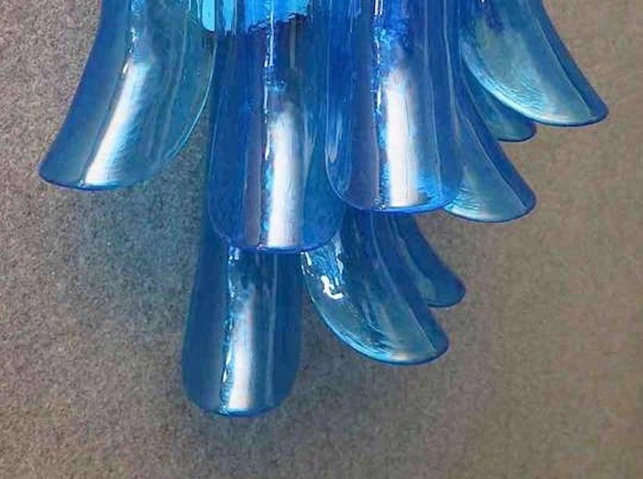 Murano Glass Mazzega Murano Blue Art Glass Midcentury Wall Lights Sconces, 1970 For Sale