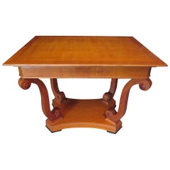Antique Art Nouveau Rectangular Cherrywood Austrian Sofa Table, 1900