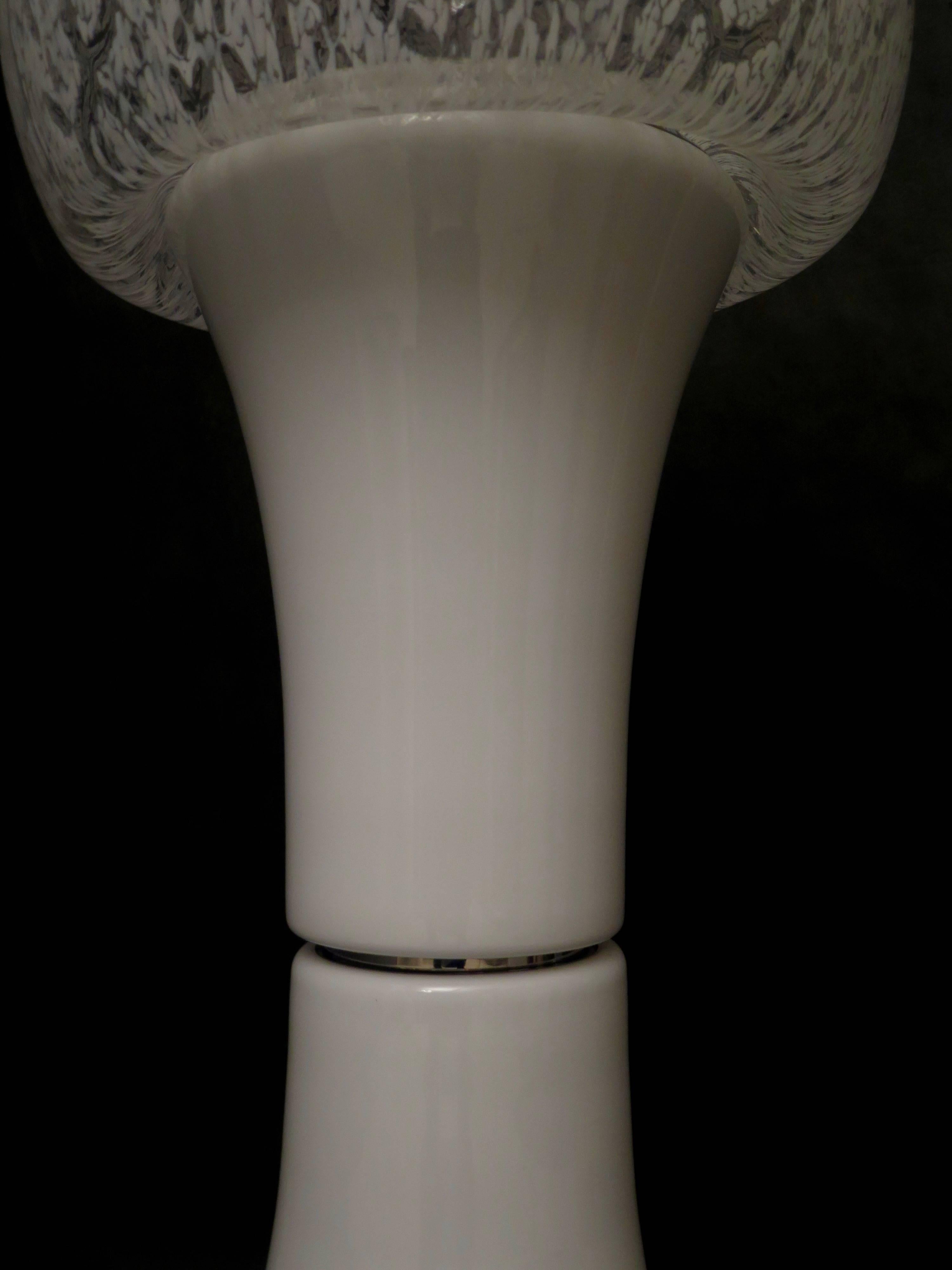 Nason for Mazzega Murano White Color Italian Floor Lamp, 1960 5