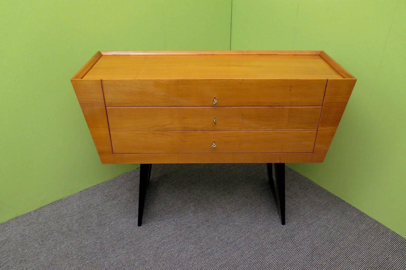 Midcentury Cherrywood Italian Chest of Drawers, 1950 For Sale 1
