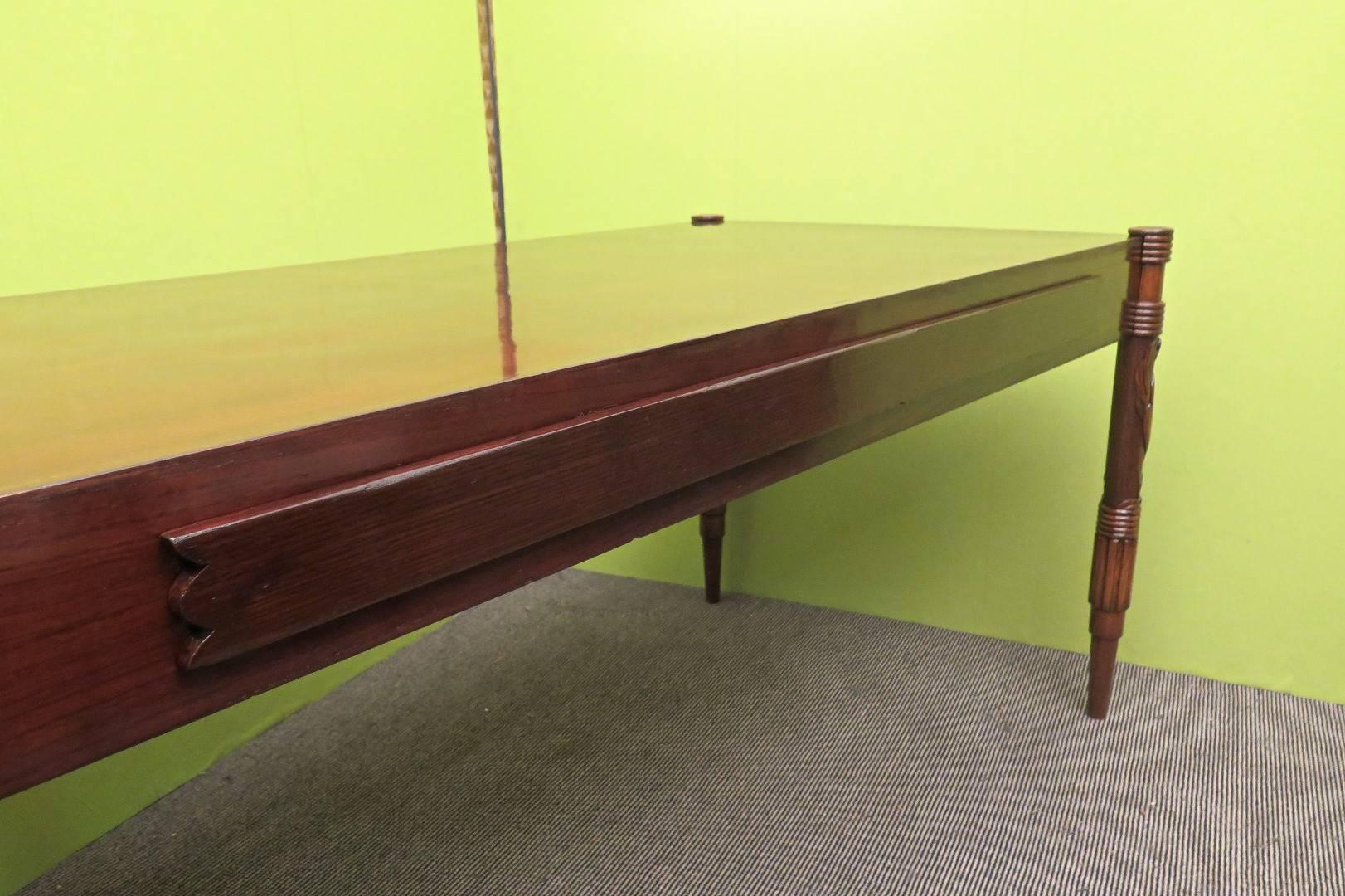 Colli Pier Luigi Squared Ash Wood Italian Midcentury Dining Room Table, 1950 In Good Condition For Sale In Rome, IT
