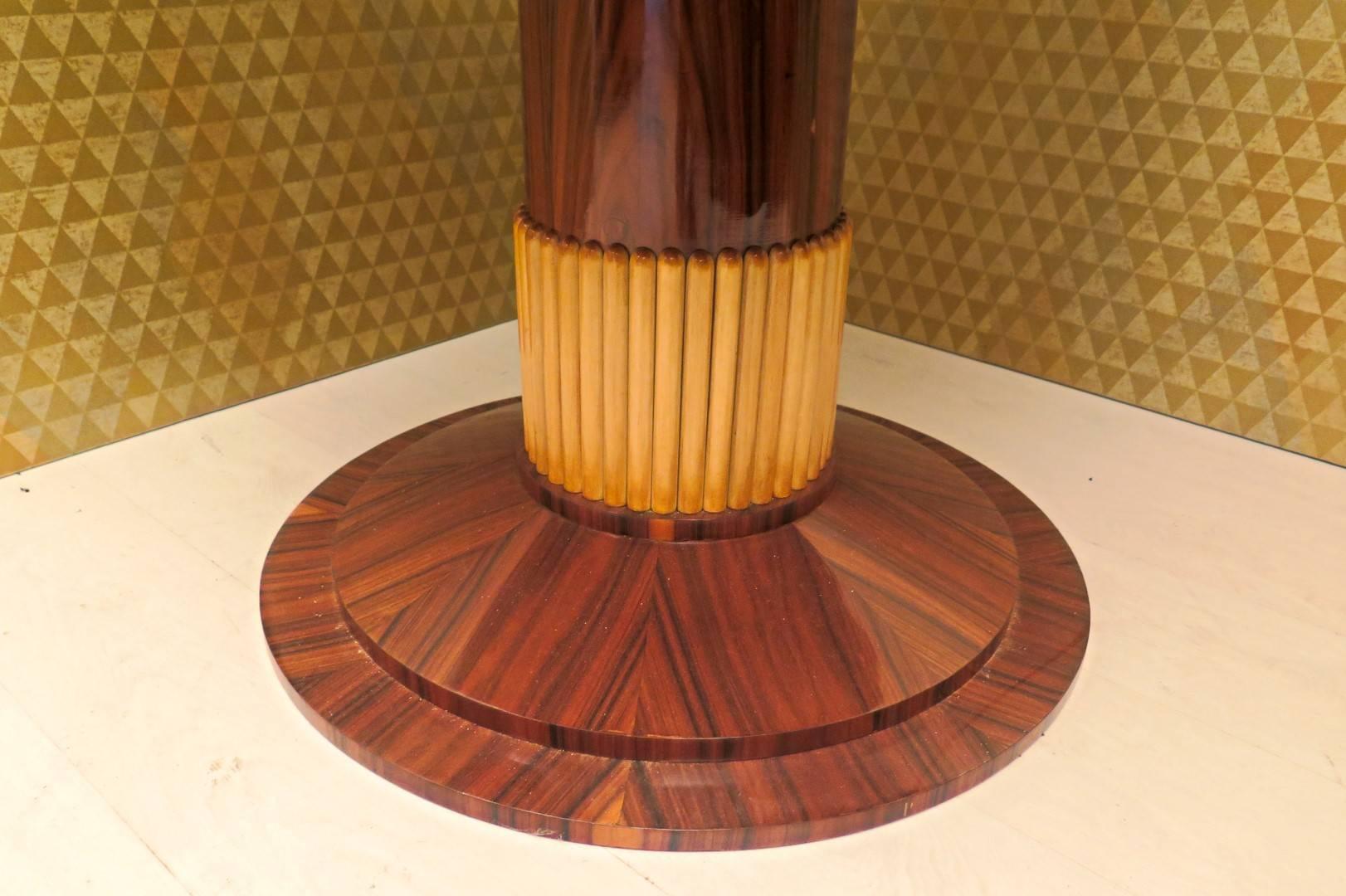 Art Deco Walnut and Maple Extendable Table, 1930 1