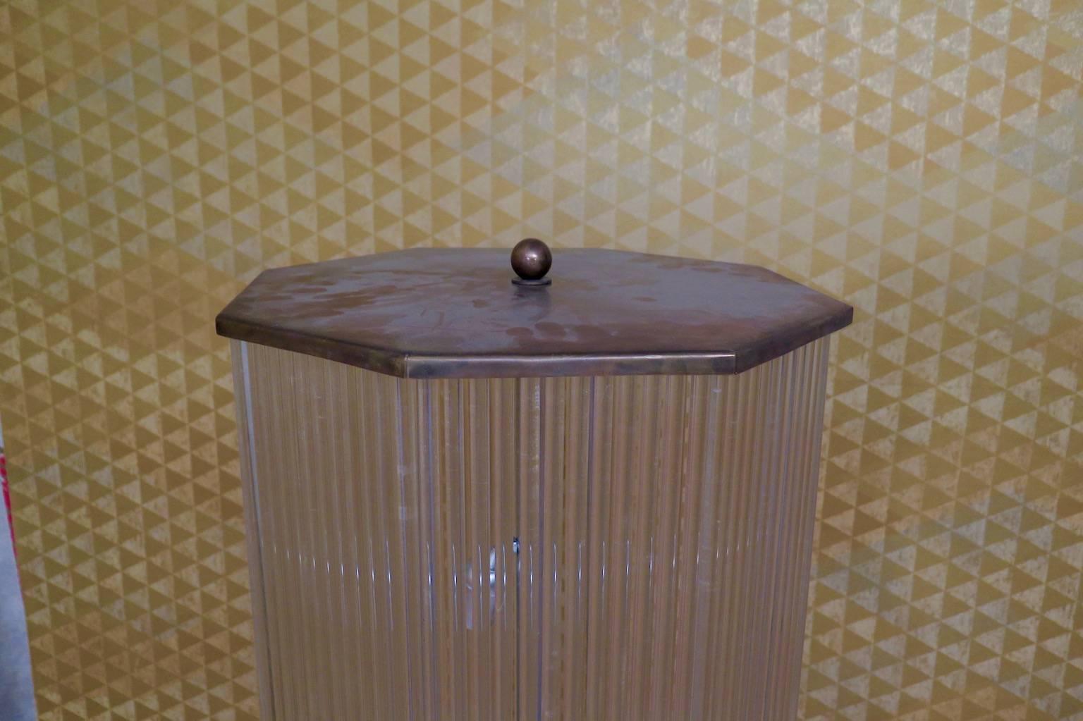 Murano Modern Glass Brass and Goat Skin Italian Floor Lamp, 2010 5