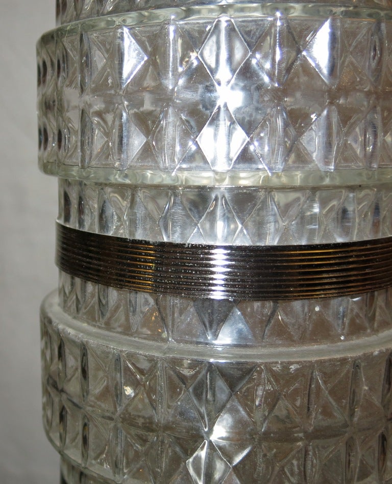 Metal Murano MidCentury Glass Mirrored Floor Lamp, 1950