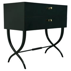 Used Midcentury Black and Brass Keys Commodes and Chest of Drawers, 1970