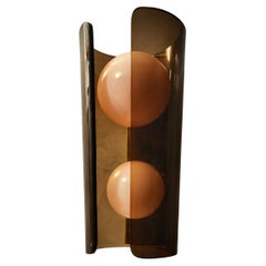 Murano Art Glass Brown and Pink Wall Light, 1980