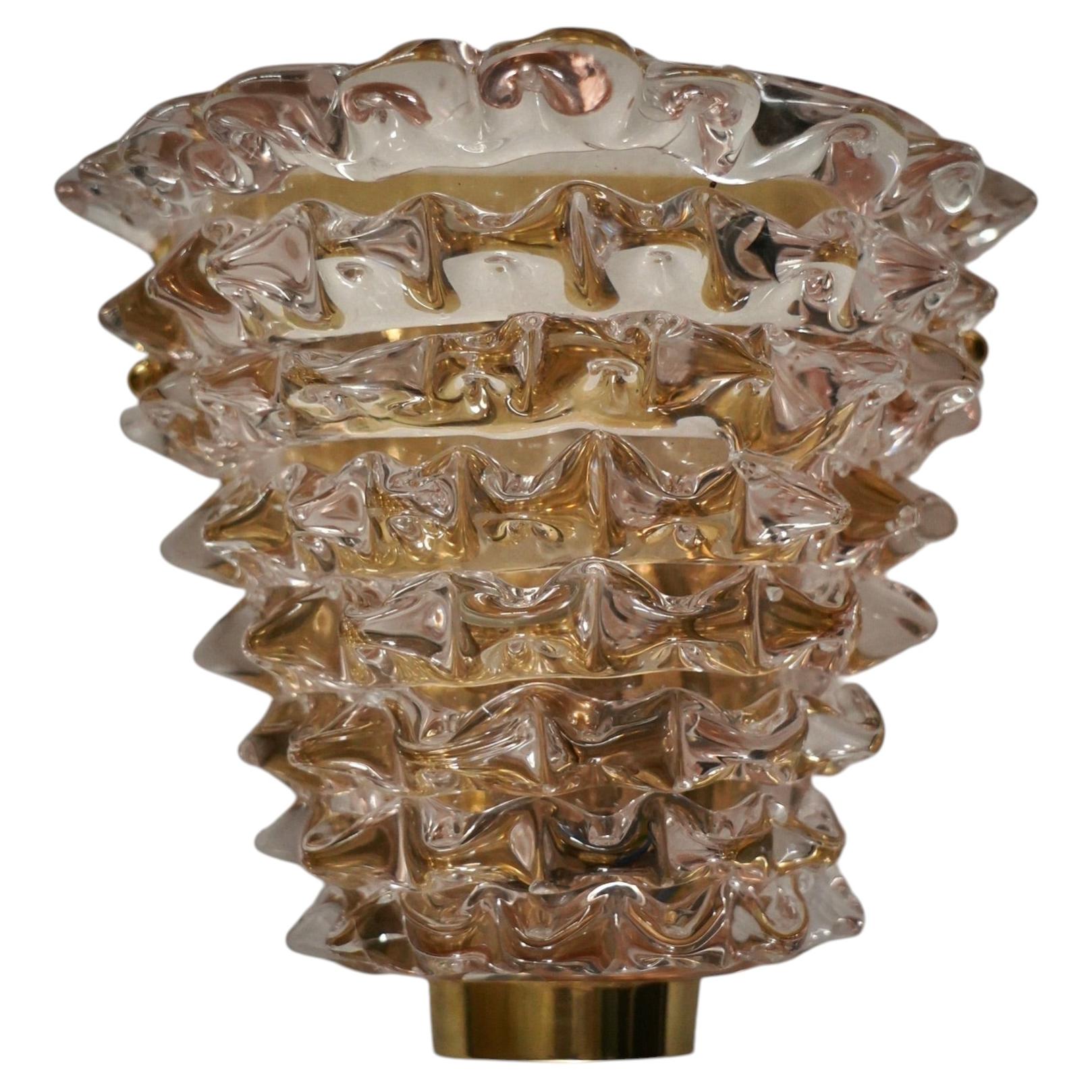 Murano Round Art Glass and Brass Light Pink Color Wall Light and Sconces, 2020 For Sale