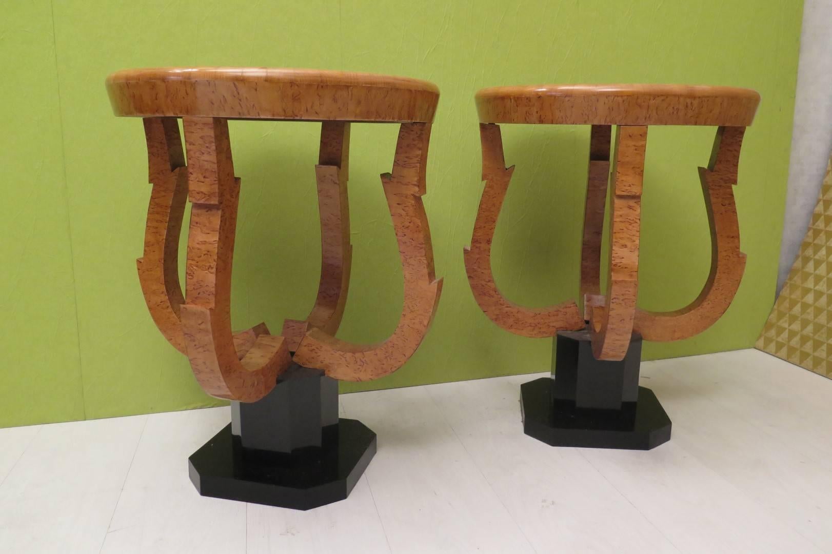Pair of Art Deco Side Tables In Excellent Condition In Rome, IT