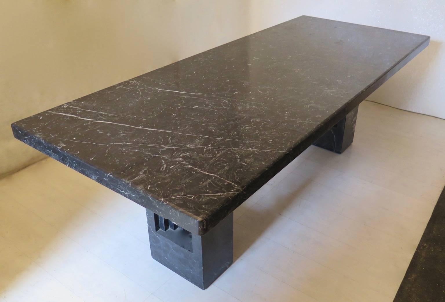 Mid-Century Modern Marcel Breuer & Carlo Scarpa 1969 Delfi Black Marble Midcentury Table