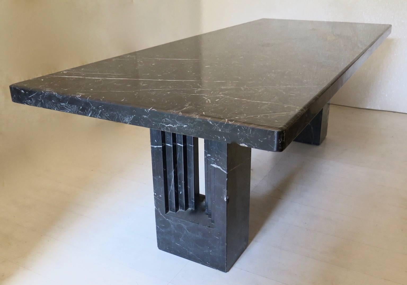 Mid-20th Century Marcel Breuer & Carlo Scarpa 1969 Delfi Black Marble Midcentury Table