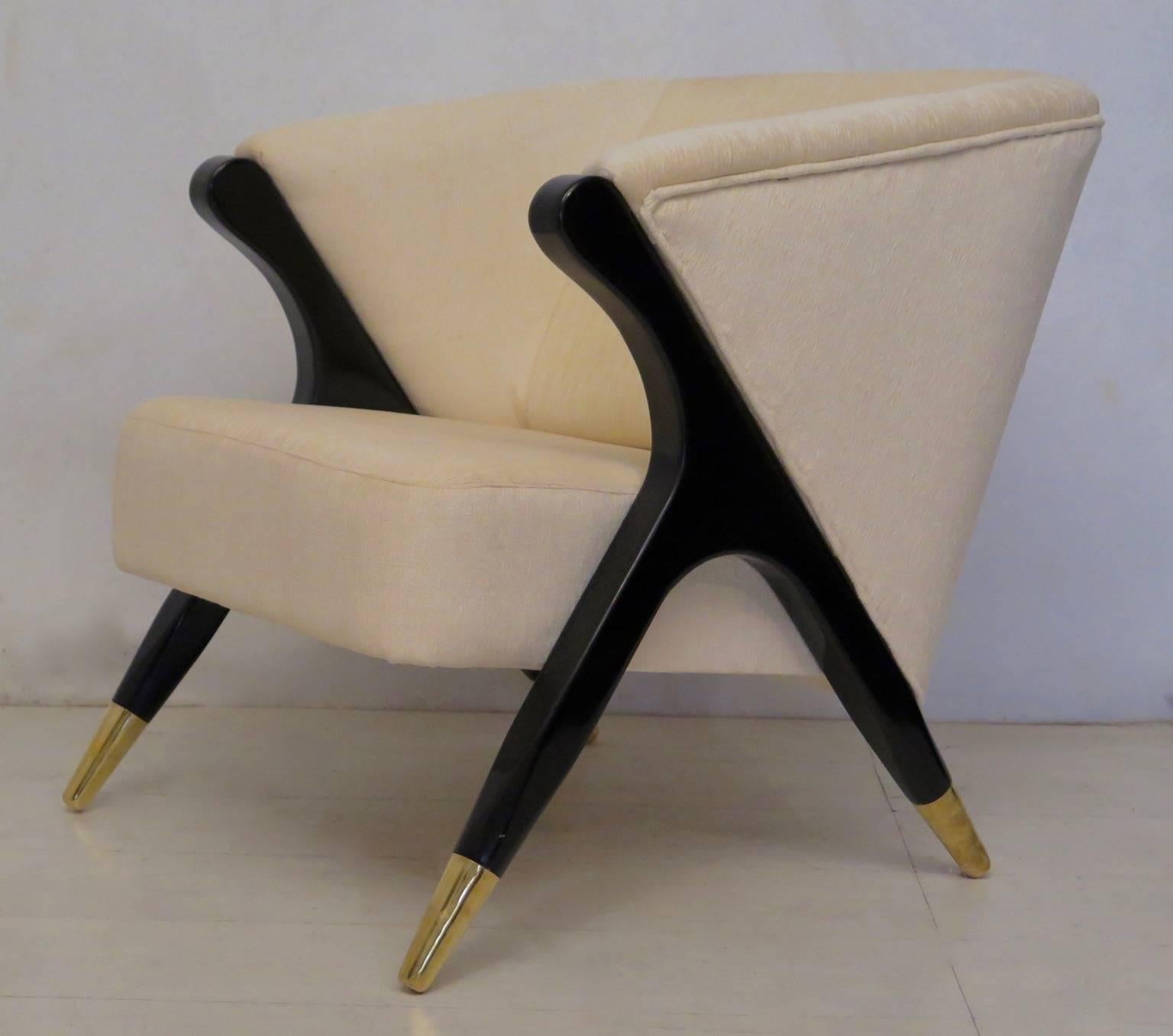 Italian Two Art Deco Armchairs, Italy, 1930s