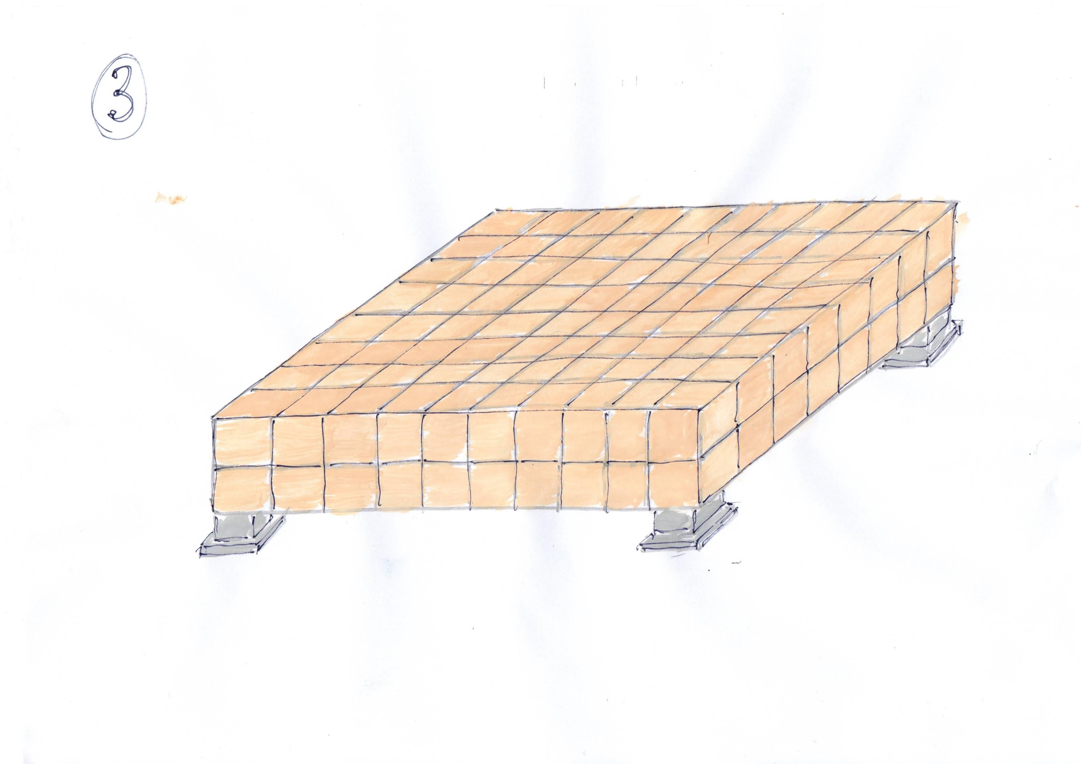 Moderner italienischer Sofatisch aus Ziegenleder und Harz mit Schilfrohr im Angebot 7