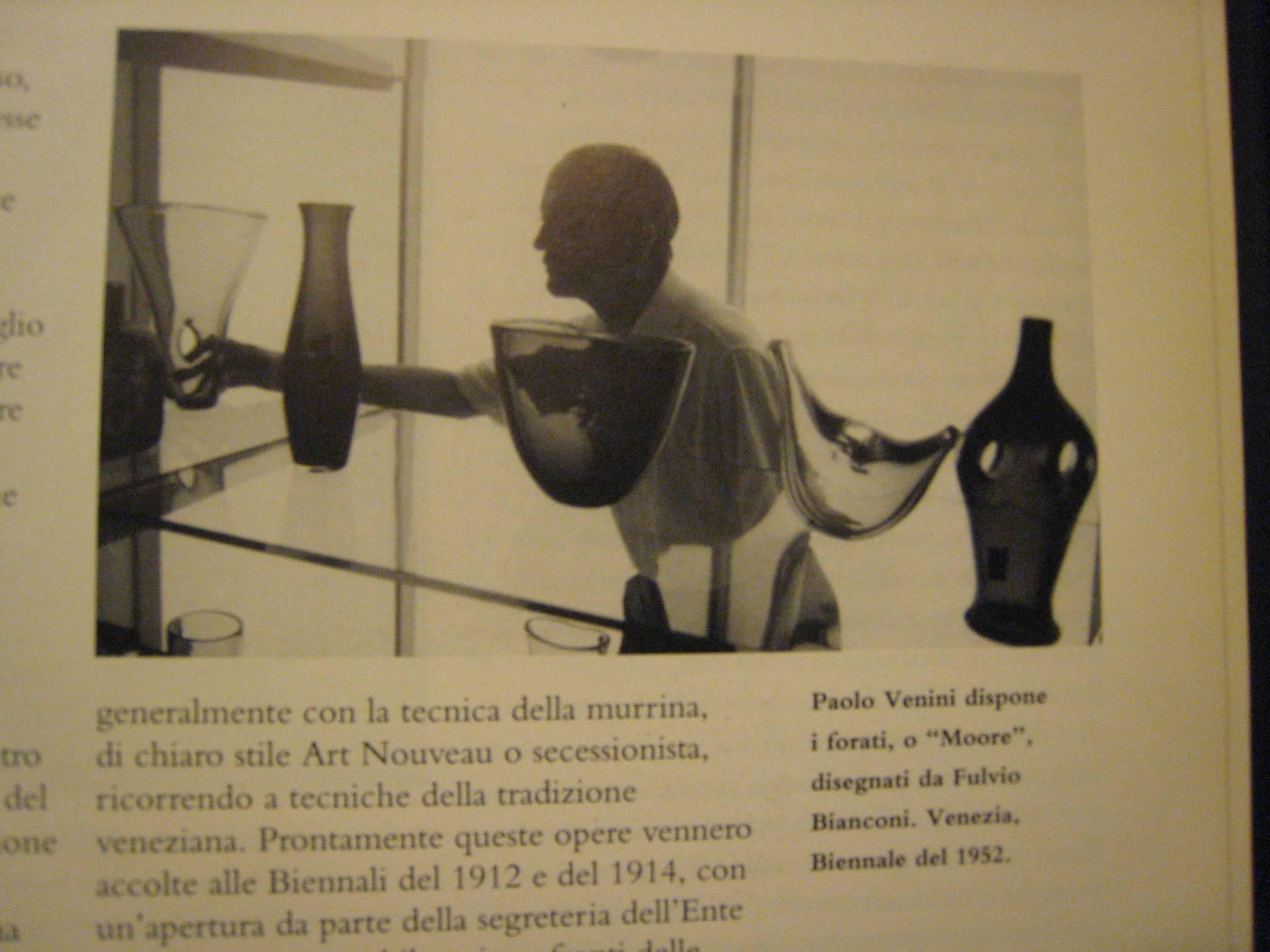 Fulvio Bianconi Venini  Murano Glass Vase Called 