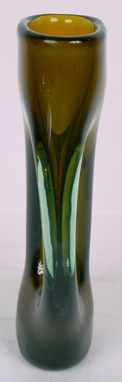 Mid-Century Modern Fulvio Bianconi Venini  Murano Glass Vase Called 