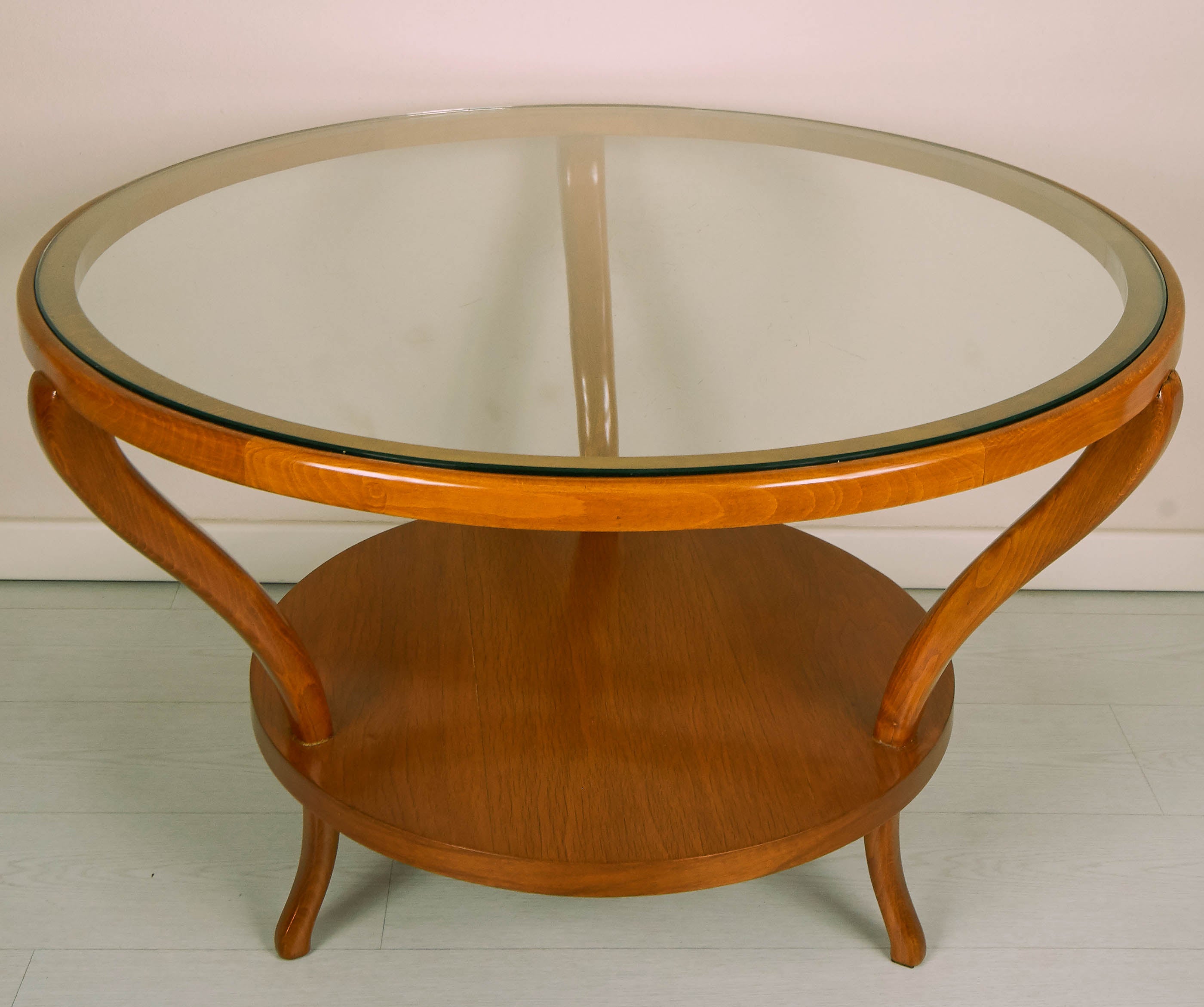 Pair of Big Unusual Italian 1940s Solid Cherrywood Side Tables