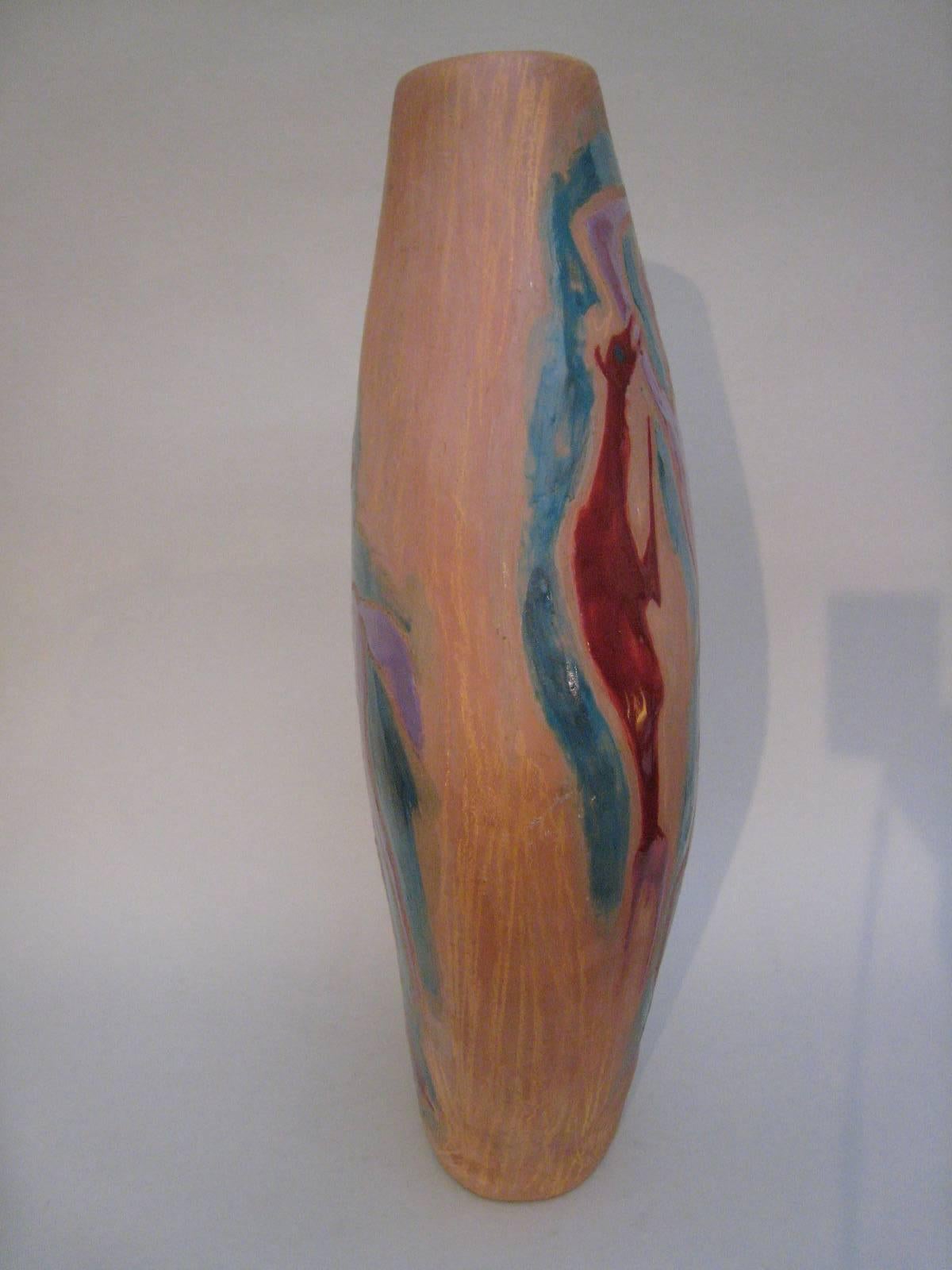 Mid-Century Modern Ceramic vase by Marcello Fantoni Signed and dated 1948.