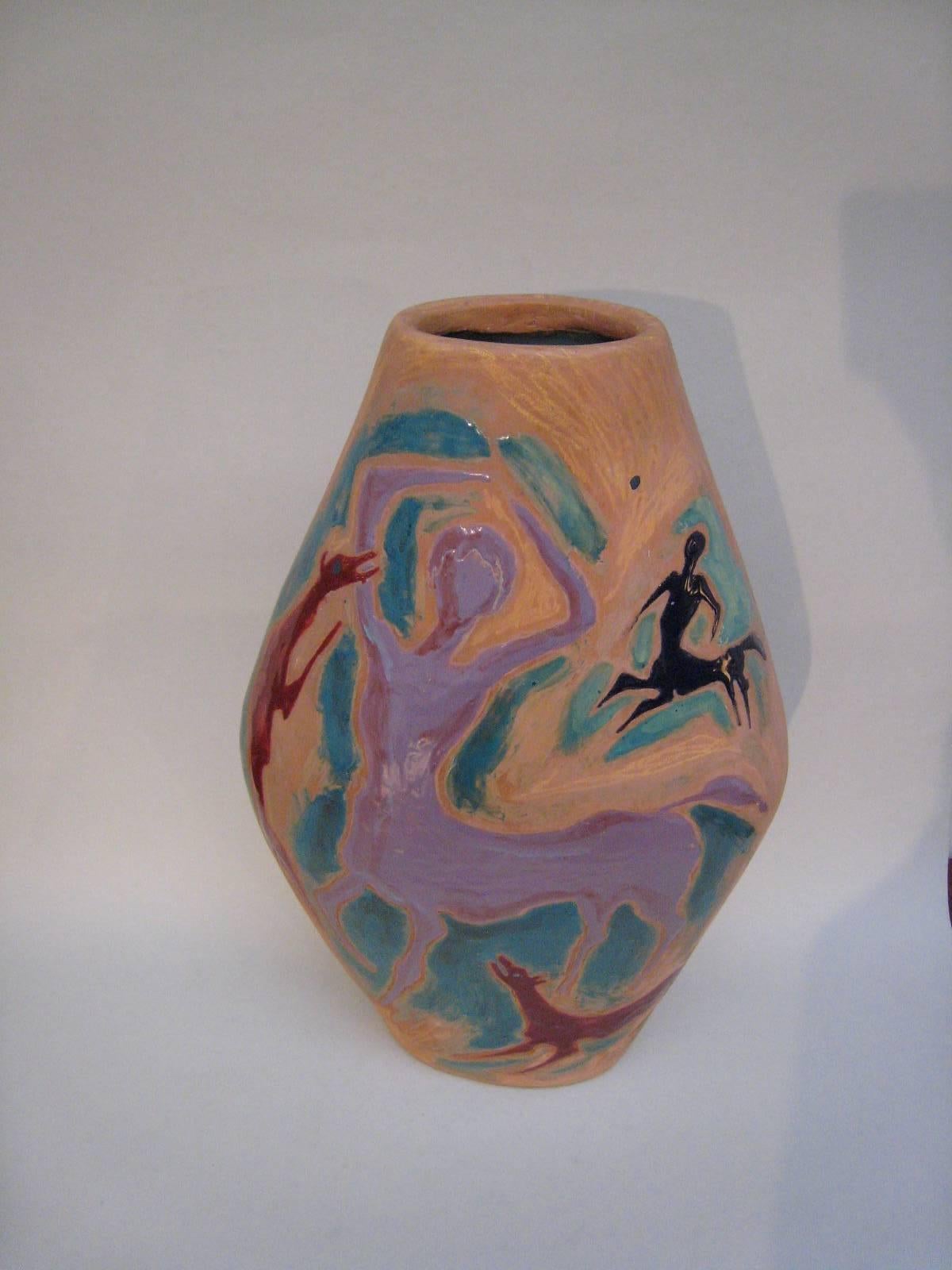 Ceramic vase by Marcello Fantoni Signed and dated 1948. In Excellent Condition In Firenze, Toscana