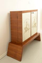 Italian Art Deco Cabinet Bar with "Diana Huntress"