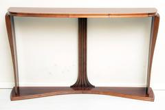 Solid Walnut Demilune Console by Arch. Gamberini Firenze