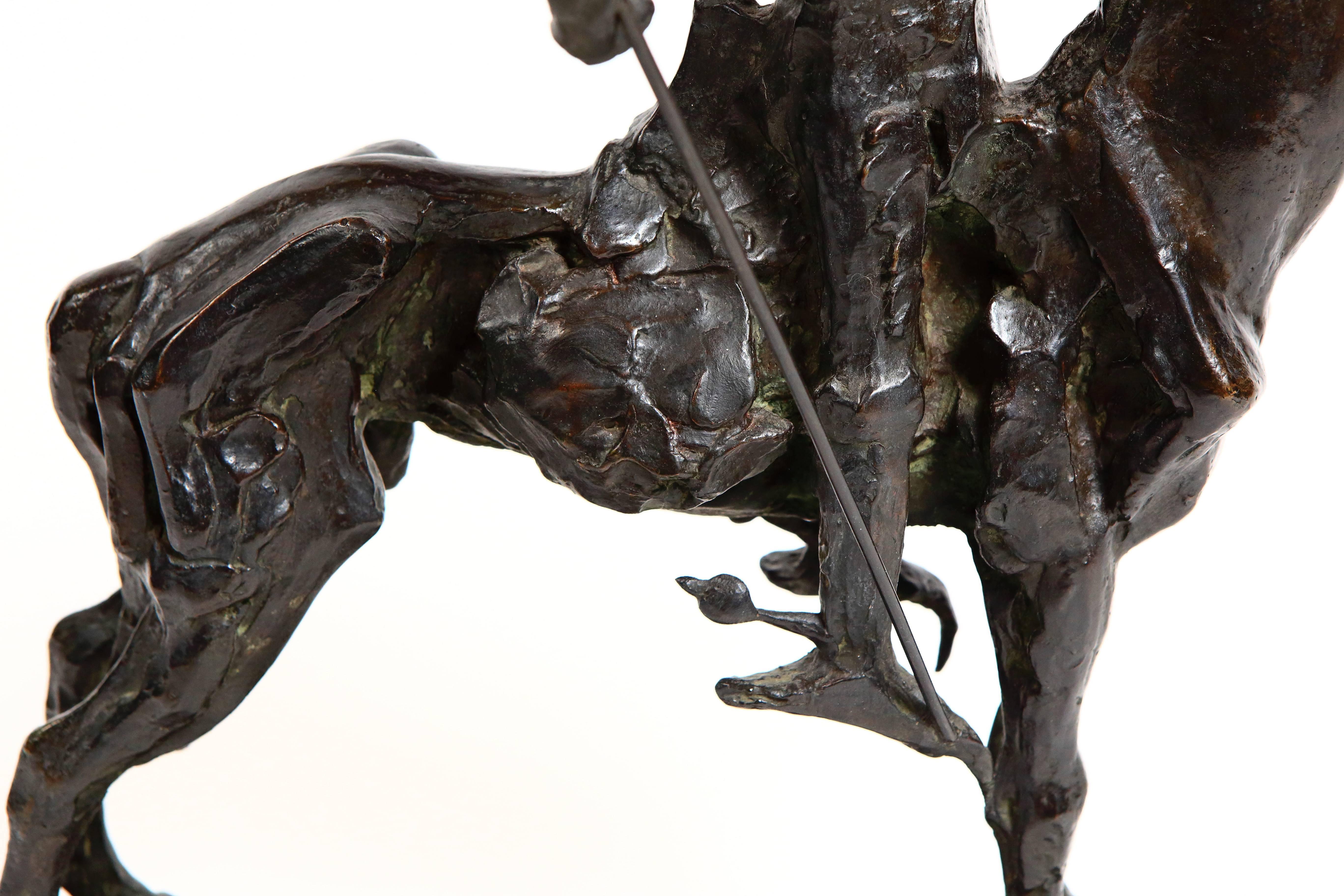 Don Chisciotte Bronze Sculpture by Luigi Orengo, Signed For Sale 2
