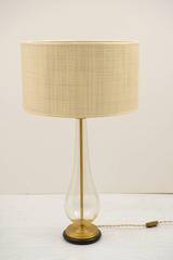 Pair of 1940s-1950s Murano, Venice Blown Glass with Gold Leaf Inside Table Lamps
