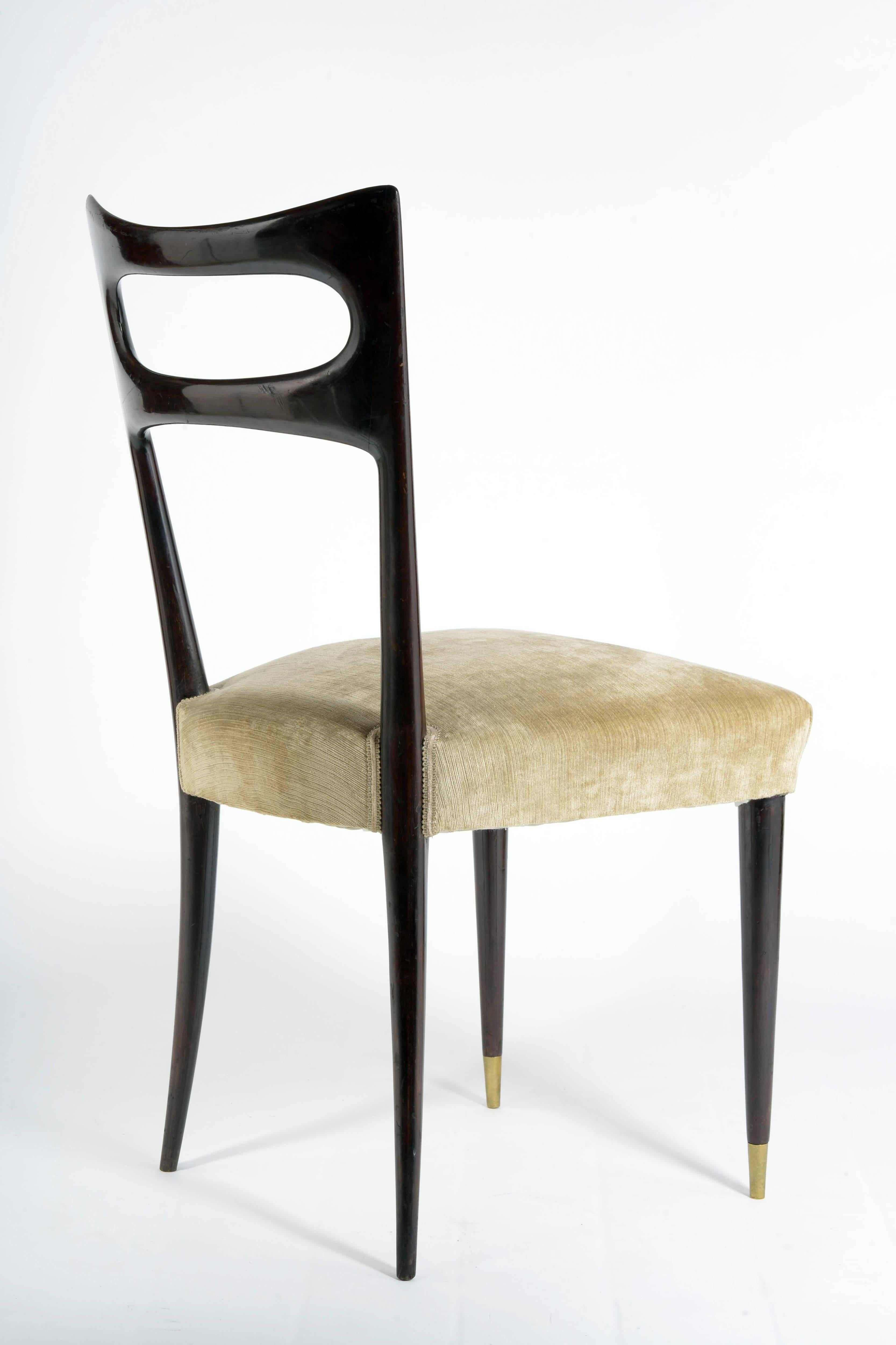 Mid-Century Modern Four Stylish Italian 1950s Chairs by Paolo Buffa