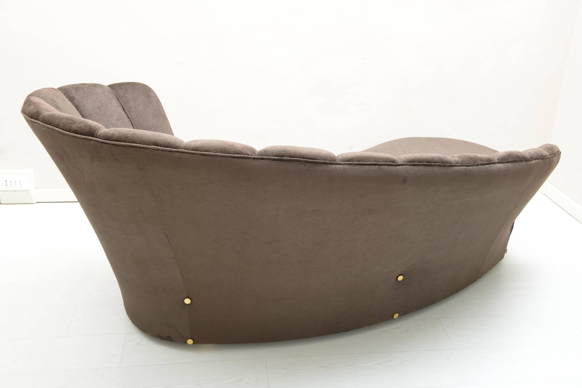 Italian Important Curved Sofa by Arch Marzio, Cecchi Firenze, 1970