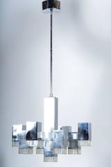 Italienische Mid-Century-Kronleuchterserie „Cubic“ von Sciolari, signiert, 1960-1970