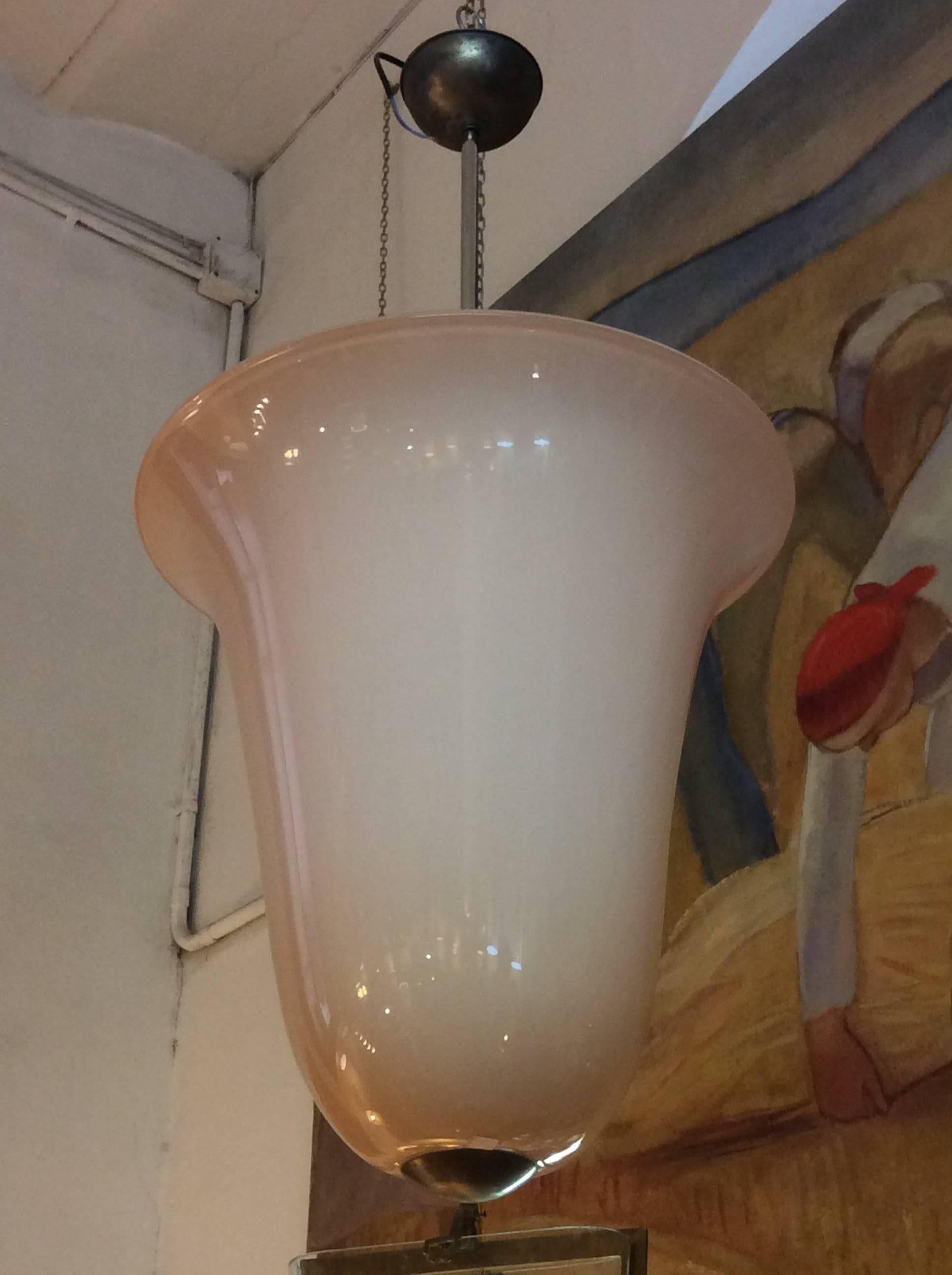 Art Deco Italian 1930s Blown Murano Glass Lantern by Pauly For Sale